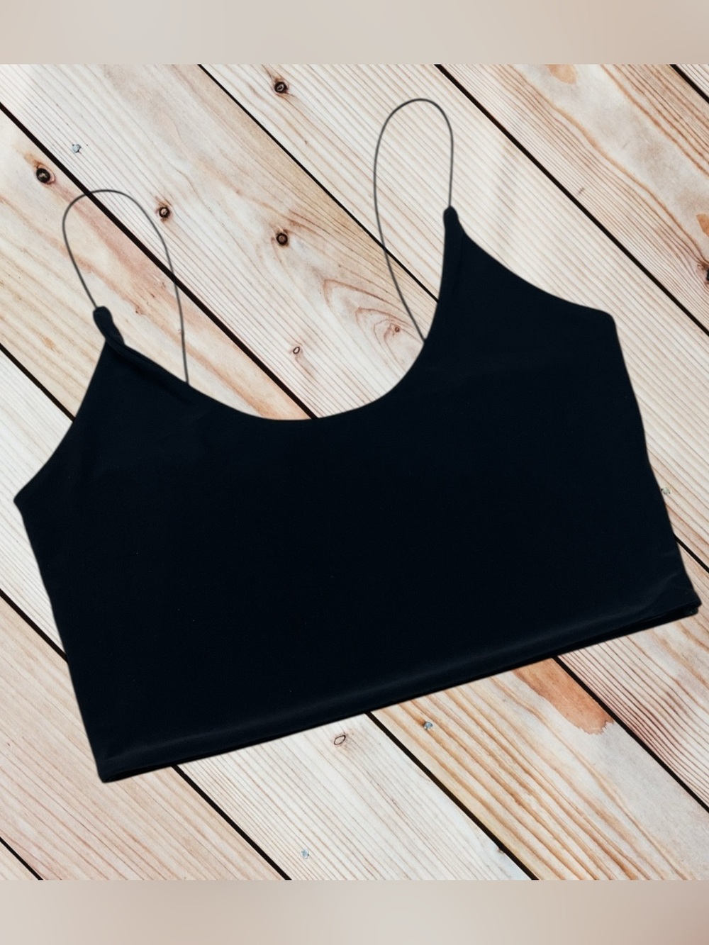 Missy Empire size 6 black crop bungee strap tank